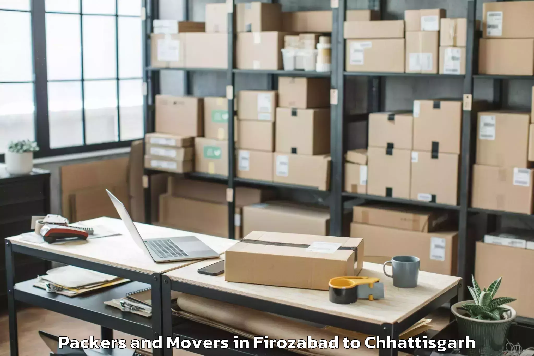 Hassle-Free Firozabad to Chirimiri Packers And Movers